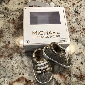 Michael Kors size 1 infant girls gold tennis shoes